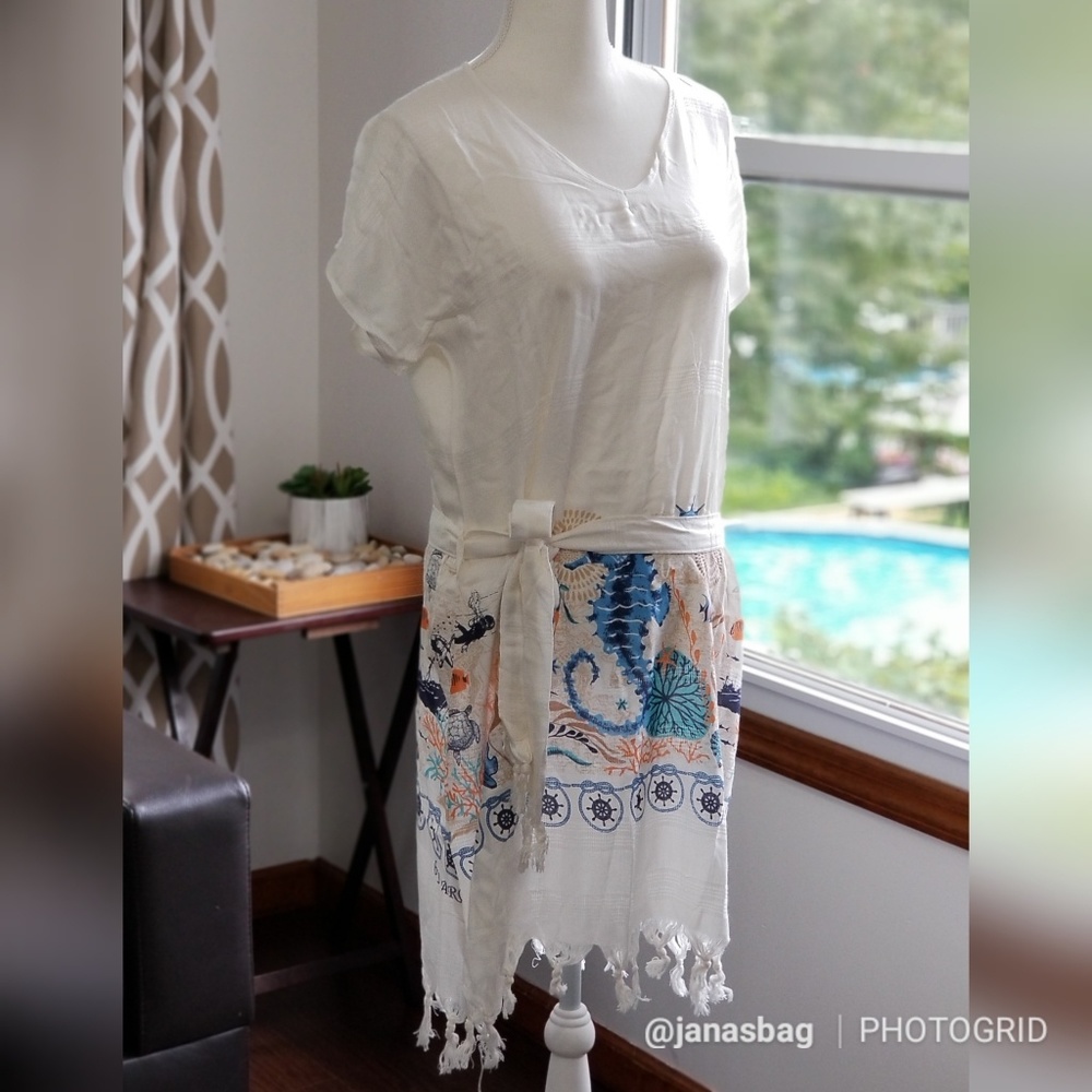 NEW! Turkish Beach Dress Cover up 100% Cotton - Picture 5 of 5